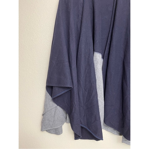 Donni Charm Wool Duo Wonder Cape Poncho OS Colorblock Oversized Drape Slouchy - Picture 7 of 8